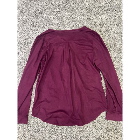 Chico’s Faux Suede Ruffle Front Button Front Blouse, Long Sleeve Women’s‎ 0 (XS) - Picture 9 of 10